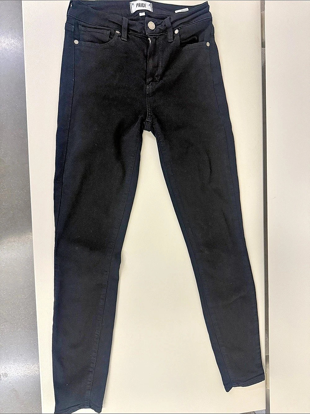 Paige Skinny Jeans in Black Waist 25